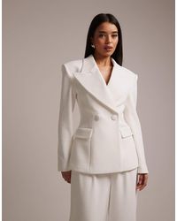 Wanderdoll - Charlotte Bridal Oversized Lapel Cinch Waist Blazer Co-ord - Lyst