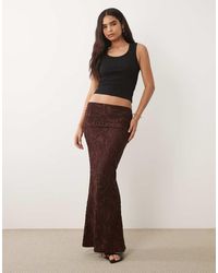 ASOS - Burnout Maxi Skirt With Overwrap Detail - Lyst