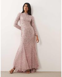 Beauut - Maxi-Jurk Met Lange Mouwen En Versiering - Lyst