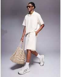 ADPT - Short texturé - crème - Lyst