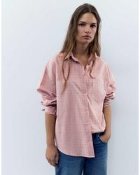 Pull&Bear - Check Shirt With Pocket - Lyst