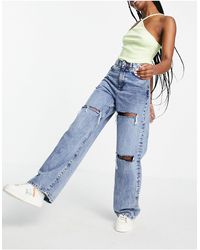 New Look Ripped baggy Jeans - Blue