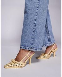 Public Desire - Alchemy Laser Cute Sling Back Heels With Bow - Lyst