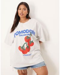 ASOS - Asos Design Curve Oversized T-shirt With Pomodoro Tomato Graphic - Lyst