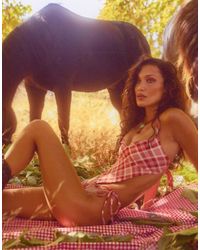 Frankie's Bikinis - X Bella Hadid Gingham Tie Side Bikini Bottom - Lyst