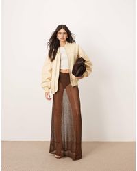 ARRANGE - Metallic Knitted Sheer Sweeping Maxi Skirt - Lyst