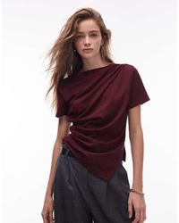 & Other Stories - Jersey T-shirt With Drape Front And Asymmetric Split Hem - Lyst