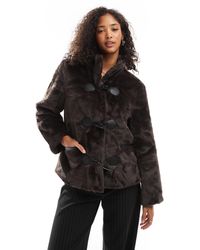 Vero Moda - Faux Fur Jacket With toggle Fastening - Lyst