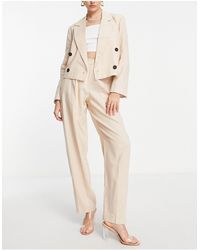 TOPSHOP - Tailored Co-ord Double Breasted Linen-blend Blazer - Lyst