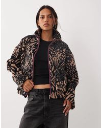 Brave Soul - Zip Up Fleece With Contrasting Zip - Lyst