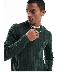 Farah - Tassotti Cable Knit Wool Sweater - Lyst