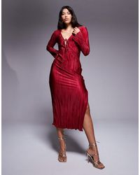 In The Style - – exklusives, plissiertes maxikleid - Lyst