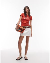 TOPSHOP - Denim Mini Pelmet Skirt - Lyst