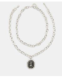 Stradivarius - Set Of 2 Embellished Chain Necklaces - Lyst