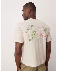 ASOS - Cropped Relaxed Linen Mix T-shirt With Food Graphic - Lyst
