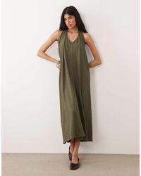 ASOS - One Shoulder Textured Midi Sundress - Lyst