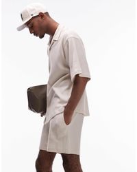 TOPMAN - Short oversize à texture gaufrée - taupe - Lyst