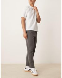 ASOS - Pantaloni Affusolati Eleganti Vestibilità Comoda Color Antracite Con Pieghe Sul Davanti - Lyst