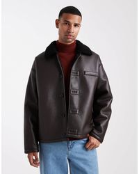 ASOS - Aviator Jacket With Borg Collar - Lyst