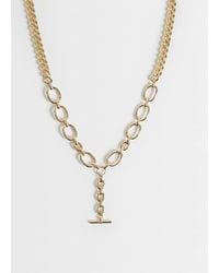 ASOS - Chain T-Bar Necklace With Mixed Chain Detail - Lyst