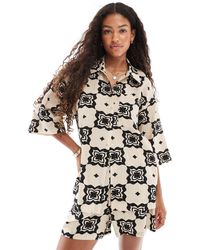 Object - Chemise oversize d'ensemble à imprimé mosaïque - noir et - Lyst