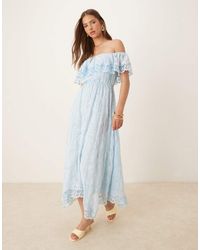 Forever New - Bardot Ruffle Midaxi Dress - Lyst