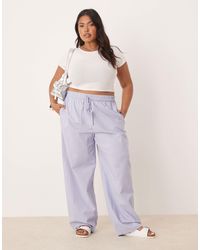 ASOS - Curve Linen Look Pull On Pants - Lyst