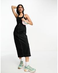 ASOS - 2 In 1 Ribbed Scoop Neck Singlet Midi Dress With Cargo Skirt In With Contrast Stitch - Lyst