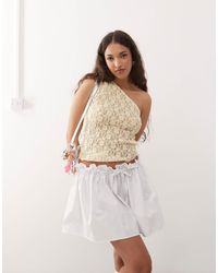 ASOS - – superkurzer, tief sitzender minirock aus popeline - Lyst