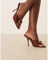 ASOS - Noon High Heeled Mules With Trim - Lyst