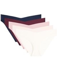 Oysho - 5 Laser-Cut Invisible Polyamide Blend V-Cut Classic Briefs - Lyst