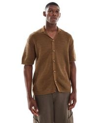 Only & Sons - Relaxed Fit Crochet Shirt With Revere Collar - Lyst