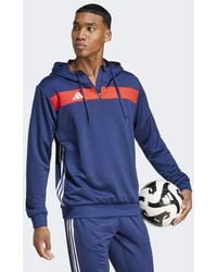 adidas Originals - Sudadera De Chándal Azul Marino Equipo Y Roja Con Capucha Tiro 25 Essentials De Adidas Football - Lyst