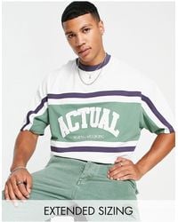 ASOS - Asos Actual Oversized T-shirt With Cut And Sew Detail And Boucle Logo - Lyst
