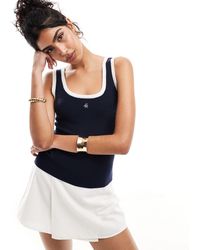 4th & Reckless - Premium Knitted Contrast Edge Embroidered Logo Tank Top - Lyst