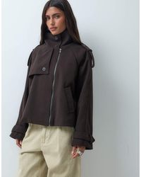 ASOS - Cropped Formal Funnel Cape Coat - Lyst