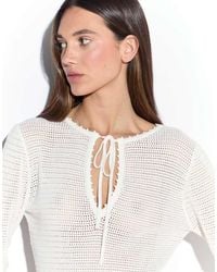 NARRATED - Crochet Knit Long Sleeve Mini Dress - Lyst