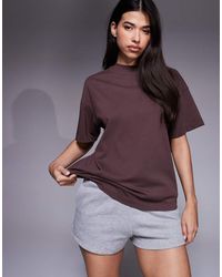 4505 - Camiseta Marrón Lavado Extragrande De Algodón Grueso Con Acabado De Secado Rápido Icon De - Lyst
