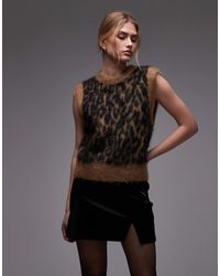 & Other Stories - – angerautes, flauschiges strick-trägertop aus mohair-merino-wollmix - Lyst