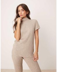 Pretty Lavish - Short Sleeve Knit Top Co-ord - Lyst