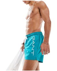 GANT - Swim Shorts With Text Side Logo - Lyst