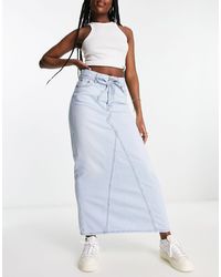 Levi's - Iconic Long Denim Skirt With Belt - Lyst