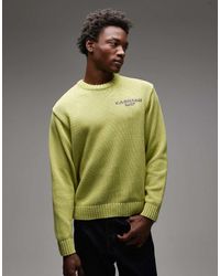 Carhartt - Maglione Lime Con Stampa A Spirale Sul Retro - Lyst