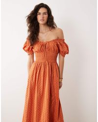 Miss Selfridge - Broderie Milkmaid Maxi Dress - Lyst