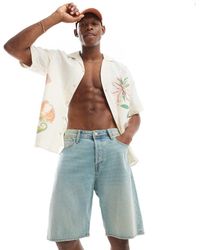 Jack & Jones - Pantalones Cortos Vaqueros Holgados Con Lavado Descolorido Envejecido Alex De -Azul - Lyst