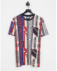 Reclaimed (vintage) - Inspired - Uniseks Oversized T-shirt Met Motorcrossprint, Deel Van Co-ord Set - Lyst