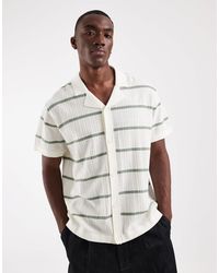 JJ Rebel - Knitted Button Shirt With Stripe - Lyst