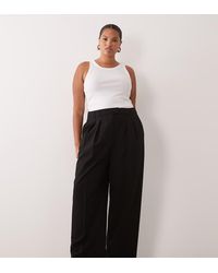 ASOS - Curve Tailored Wide Leg Trousers With Pleat Detail - Lyst