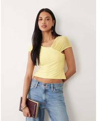 ASOS - Slinky Top With Mesh Shoulder - Lyst