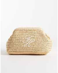 Tommy Hilfiger - Bolso Clutch Beis De Rafia Elevated De -Neutro - Lyst